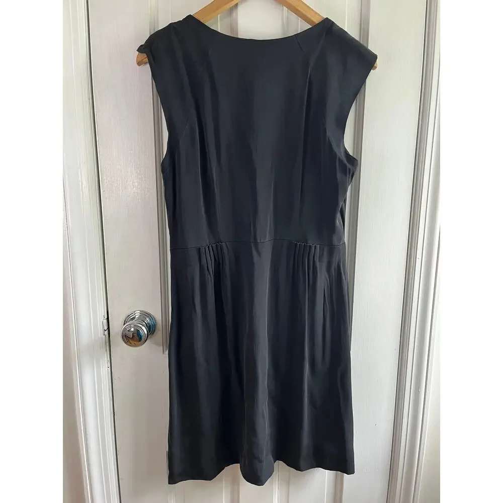 Theory Shyann Sheen Silk Stretch Dress 12 - Faded Black 🖤 - Picture 5 of 7